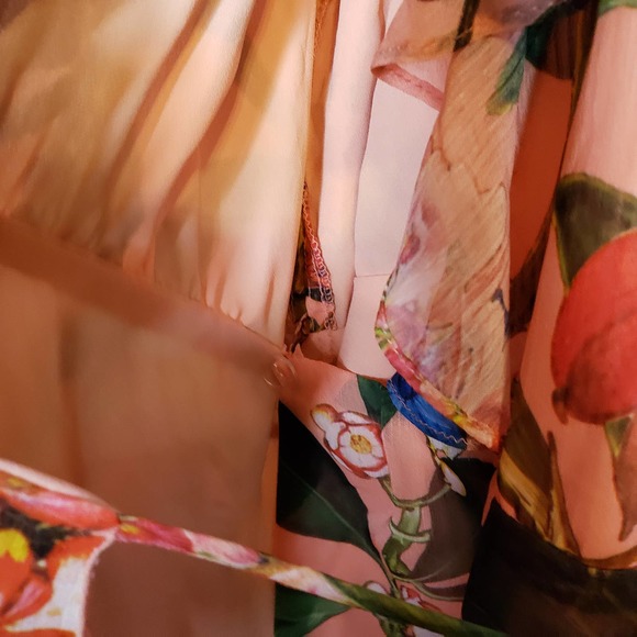 GIBSON LATIMER Floral Hi-low Wrap Around Dress M - Picture 9 of 11